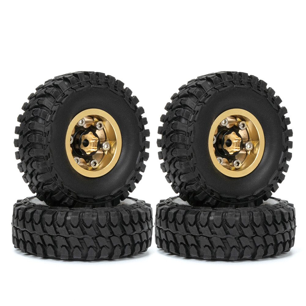 AllinRC 1.0 Beadlock Wheels & Tires For Axial SCX24 – 4-Pack Upgrade For Deadbolt, Wrangler, Betty RC Crawlers - View #3