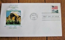 YOSEMITE NATIONAL PARK FLAG HALF DOME  1988  FARNAM CACHET FDC VF UNADDR