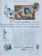 1928 Bell  Howell Filmo Movie Cameras Projectors MGM Universal Vintage Print Ad