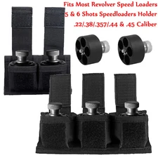 Universal Double/Triple Speed Loader Pouch Fits .22 .38 .357 .44 Mag 5 & 6 Shots