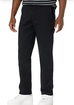 Amazon Essentials Men's Straight-Fit Casual Stretch Khaki Black, 34W x 29L 