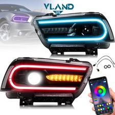 VLAND RGB LED Headlights Assembly For Dodge Charger SXT SE RT 2011-14 Front Lamp