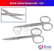 Manicure Beauty Nail & Cuticle Scissors 3.5" Curved SET of 2 Smile Dentale UK