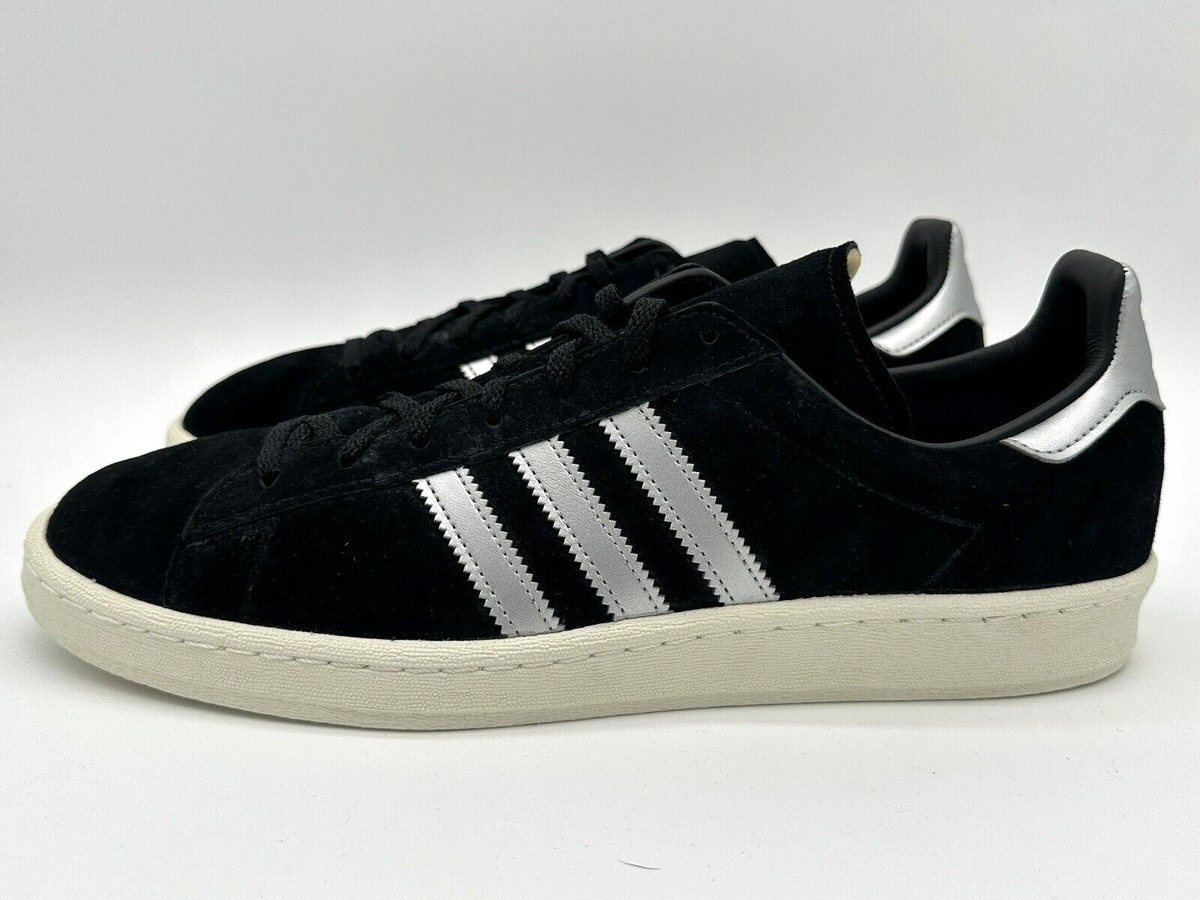 Adidas Originals Campus 80s Men's Size 12 Black White Suede Casual