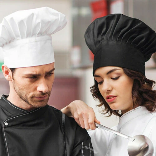 Men Women Black White House Chef Hat Baker Kitchen Cook Restaurants  Catering Cap