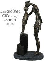 Dekofigur Mutter Mit Kind Skulptur Bronzefarben Aus Polyresin Figur Geschwister