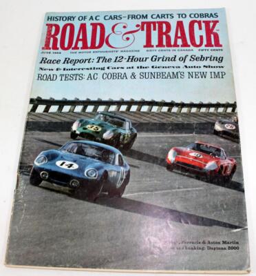 June 1964 Road & Track Magazine AC Cobra Road Test, Ford GT, Sunbeam, Ads & More