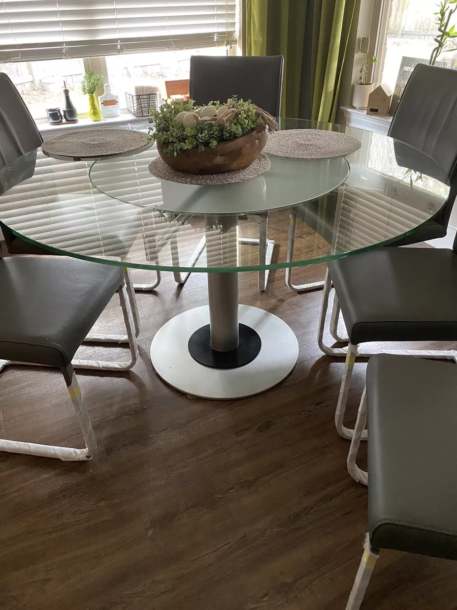 Round dining table for 8 with lazy susan sale