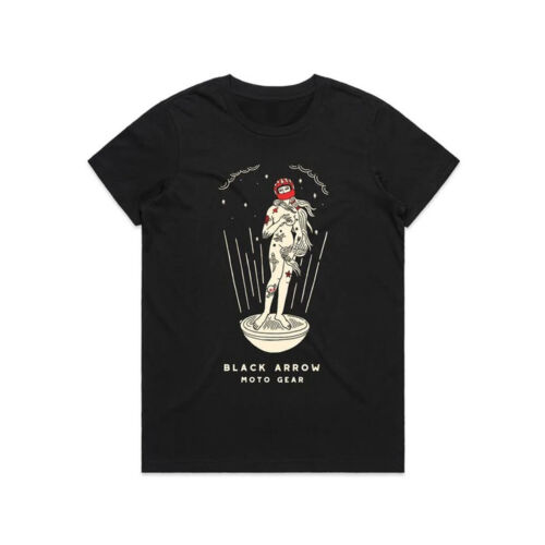 Negro Flecha Venus Damas Moda Ropa Informal Camiseta Negra - Imagen 1 de 1