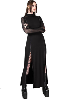 Punk Rave Gothic Goth Okkult Maxikleid - Black Widow
