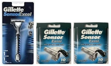 Gillette Sensor Excel Razor Handle + 20 Sensor Excel Refill Cartridges