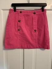 Vineyard Vines Pink Corduroy Skirt Size 4 Missing Button