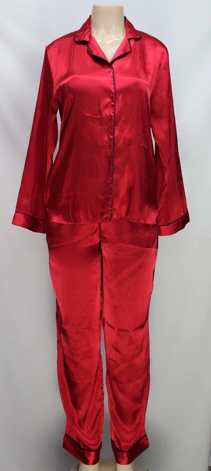 Conjunto de pijama para mujer Gilligan & O'Malley rojo satinado talla S Foto 3 de 4