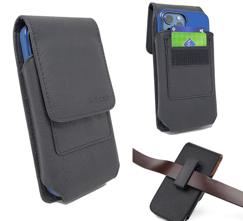 For Google Pixel 9 Pro XL, 8 Pro,7 Pro,Vertical Holster Leather Case Belt Pouch - Picture 1 of 7