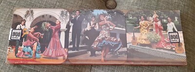 NEW VINTAGE Set Of 6 Cork Coasters Spain Photos Souvenirs Flamenco Dancing 