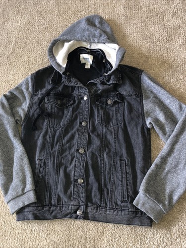 Hooded Jean Jacket Dark Gray 