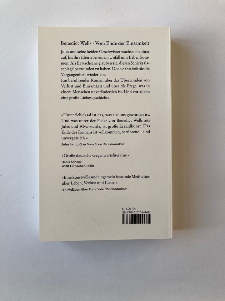 Buch Vom Ende Der Einsamkeit Benedict Wells Vom Ende der Einsamkeit 9783257244441 | eBay
