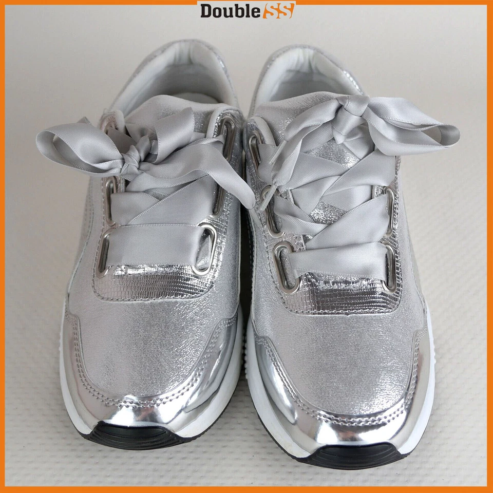 Scarpe da Donna Sportive Sneakers Ginnastica 36 Eleganti per Cerimonia Argento - Immagine 4 di 4