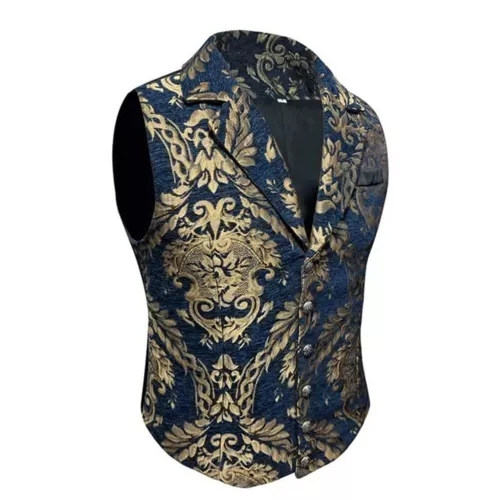 Gilet steampunk gotico con motivo decorativo vittoriano uomo abbigliamento formale gilet- - Foto 4 di 30