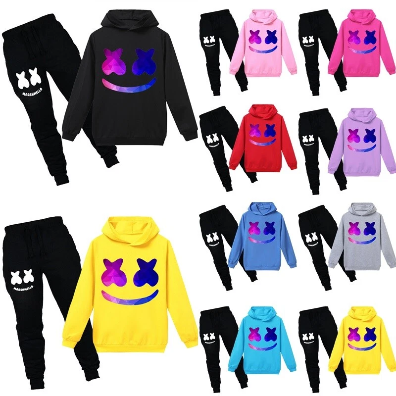 DJ Marshmello Kids Hoodie Pants Set Tracksuit Sportswear Outfits Long Sleeve Top