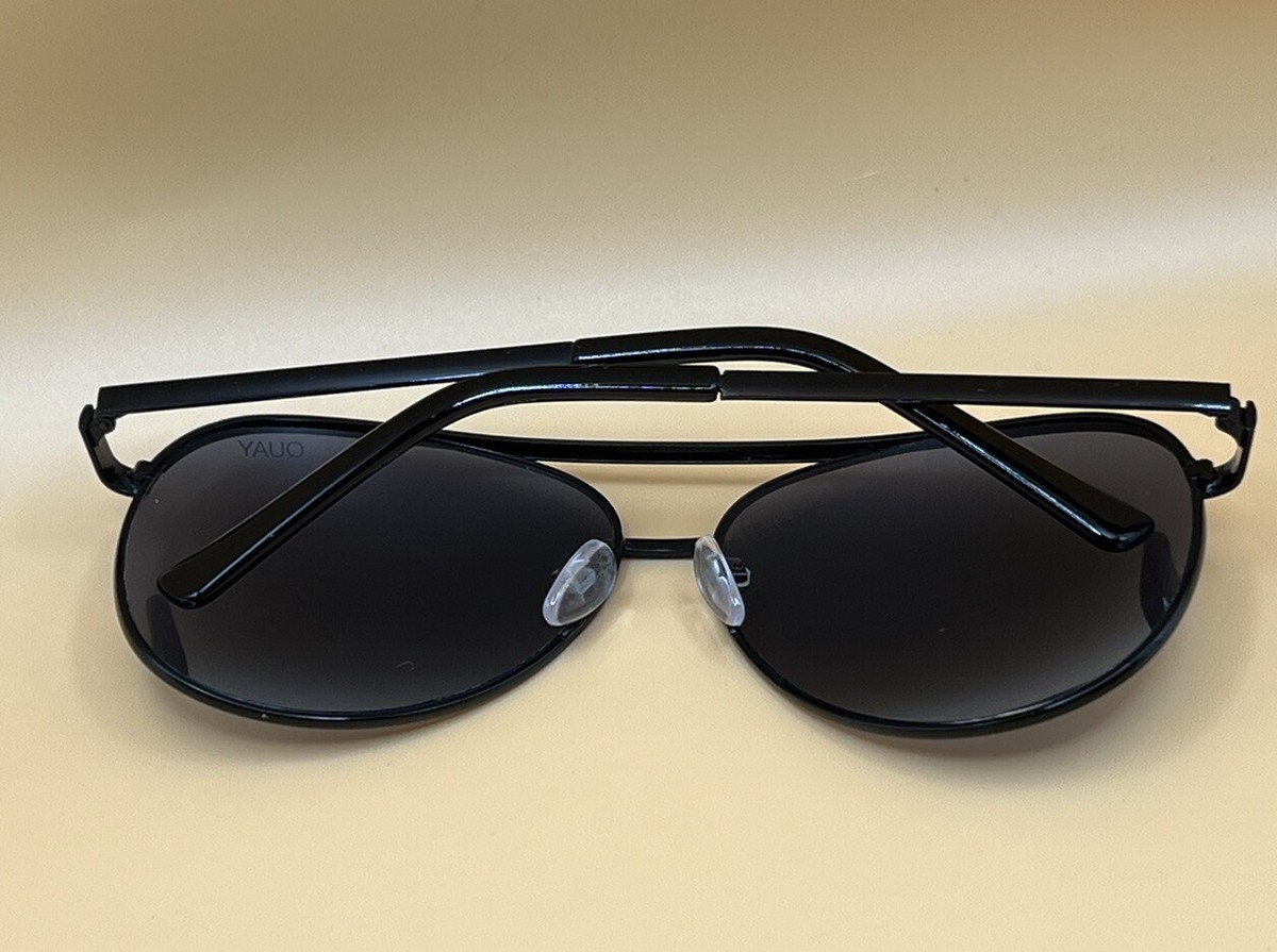 Quay Australia VIVIENNE 126 Metal Aviator Sunglasses Black 