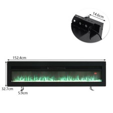 Image of 40-100in LED Fireplace Media Wall Fire Wall Mounted / Standing Electric Heater