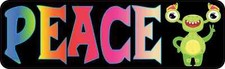10x3 Peace Alien Bumper Sticker Vinyl Car Window Truck Door Decal Funny Stickers