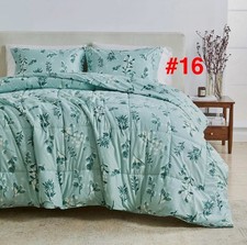 Premium Microfiber Christmas Comforter Set Queen Snowy Botanicals 3 Piece