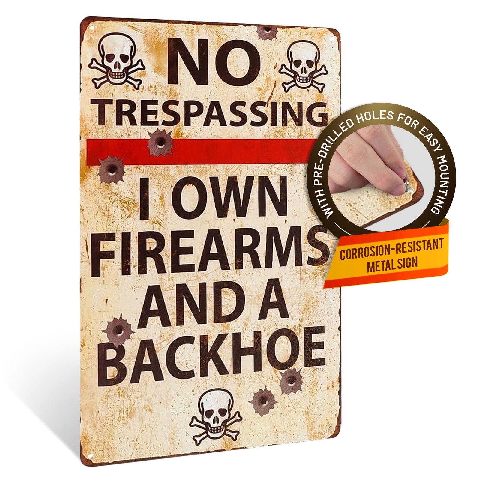 Metal No Trespassing Sign Funny Private Property Man Cave, Garage, Wall Decor
