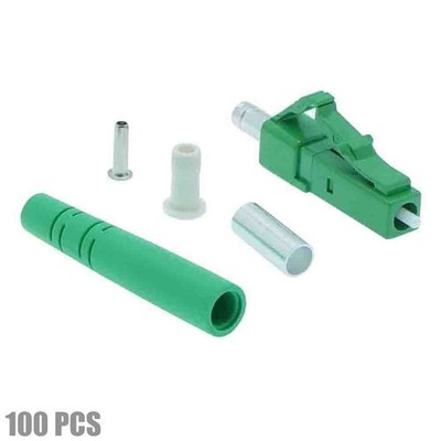 100x LC/APC Single Mode Simplex Fiber Optic Optical Connector Adapter 3mm Green