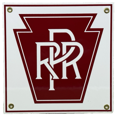 #ad VINTAGE PENNSYLVANIA RAILROAD PORCELAIN SIGN TRAIN STATION GAS OIL NORTHERN $115.41