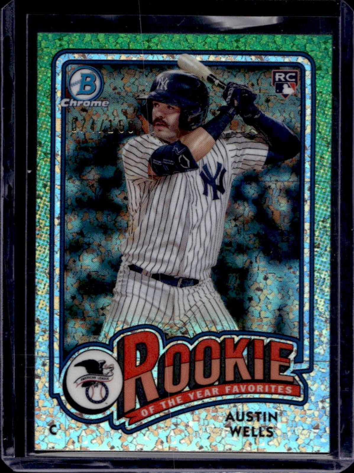 2024 Bowman Austin Wells ROY Favorites Chrome RC Mini Diamond Refractor #24/150