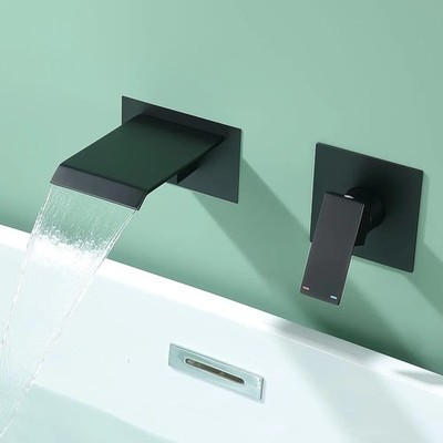 Sevengelok Wall Mount Bathtub Faucet Waterfall Filler Set SUS304 SS2H1-BK