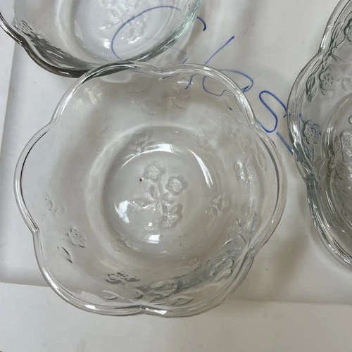 Vintage 1960's Anchor Hocking Savannah Clear Glass Flower Bowl