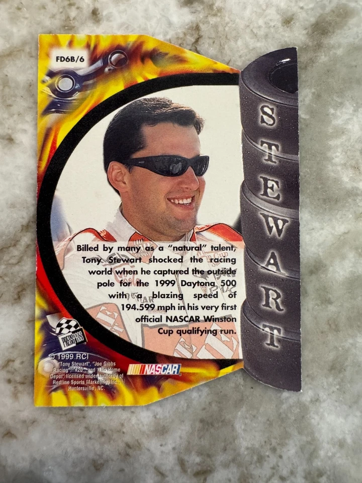 Tony Stewart 1999 Press Pass Premium Burning Desire Insert #6B Nascar - Image 2 of 3