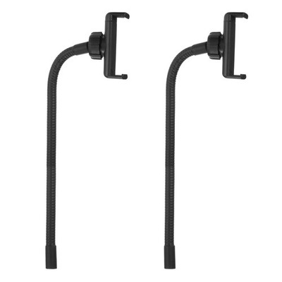 2Pcs 11.8'' 1/4'' Female Threaded Adjustable Gooseneck with Phone Clip, Black