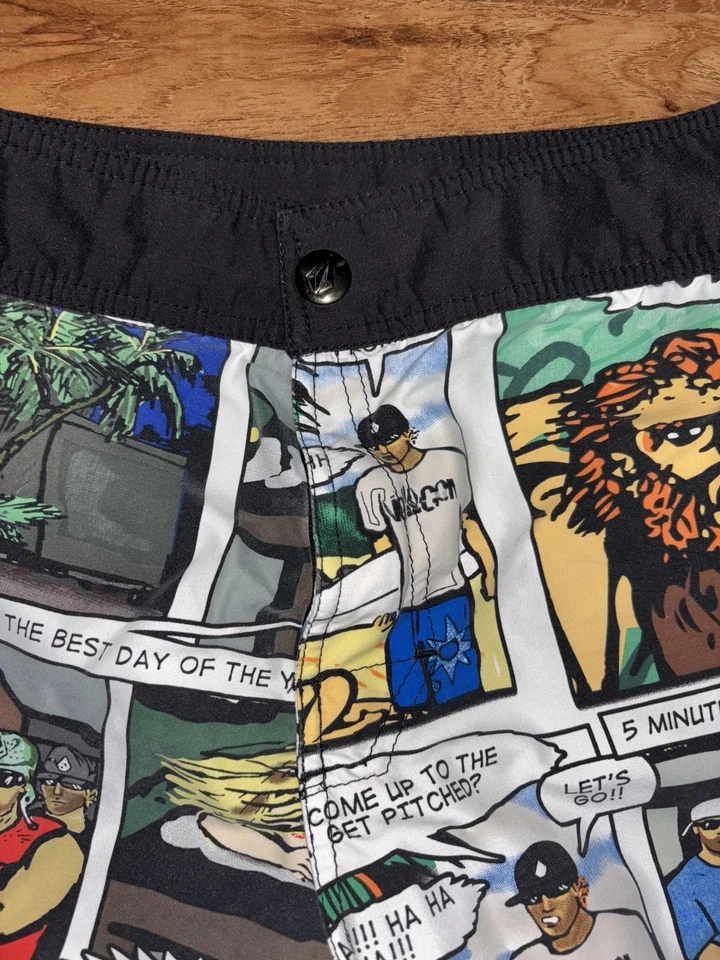Volcom Board Shorts Mens Med Ozzy Artist Series Reversible Swim Trunks Surf - Image 2 of 4