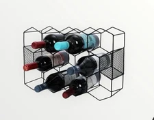 New Black Countertop Wine Rack Fits Holds 14 Bottles 