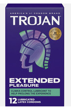 Trojan Extended Pleasures Climax Control Lubricated Condoms  Brass Pocket Case
