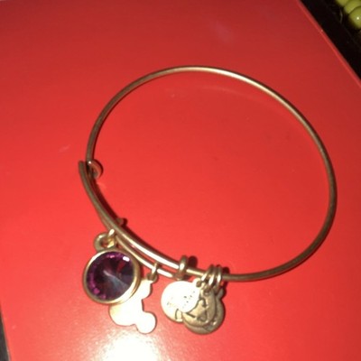ALEX AND ANI Disney Mickey Mouse Charm Bracelet with Purple Gem