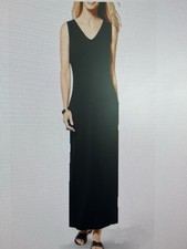 Talbots Women's Black Maxi dress *Easy to Pack* V-Neck Knit Polyester Size L