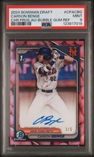 2024 Bowman Draft Carson Benge 1st Auto /5 Bubblegum Mets  