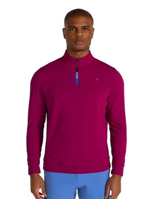 $150 Redvanly Men's Fallon Quarter Zip Top - R2588 - Bordeaux - Medium-New Tags