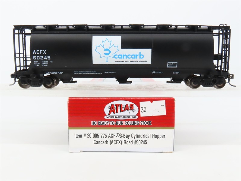 HO Scale Atlas 20005775 ACFX Cancarb 3-Bay Cylindrical Hopper #60245