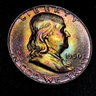 1950 -P Franklin Half Dollar — UNCIRCULATED — TONED COIN