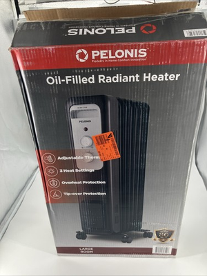 #ad Pelonis 1500W Oil Filled Radiant Electric Space Heater Adjustable Thermostat $34.95