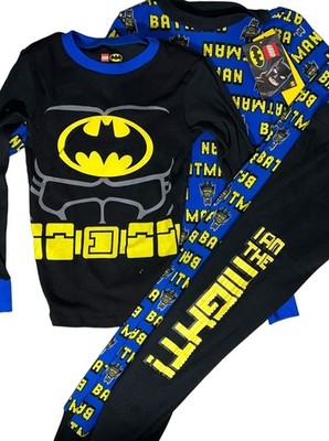 LEGO 8 Batman DC Comics 4pc pajama set black blue Mix & Match pants long sleeve