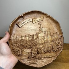 Vintage Carved Wooden Plate Windsor Castle Beautiful Piece 