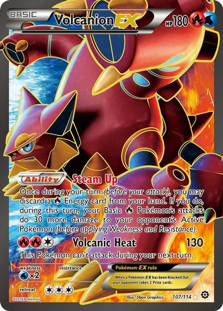 Volcanion EX - 107/114 - Pokemon Steam Siege XY Ultra Rare Card NM
