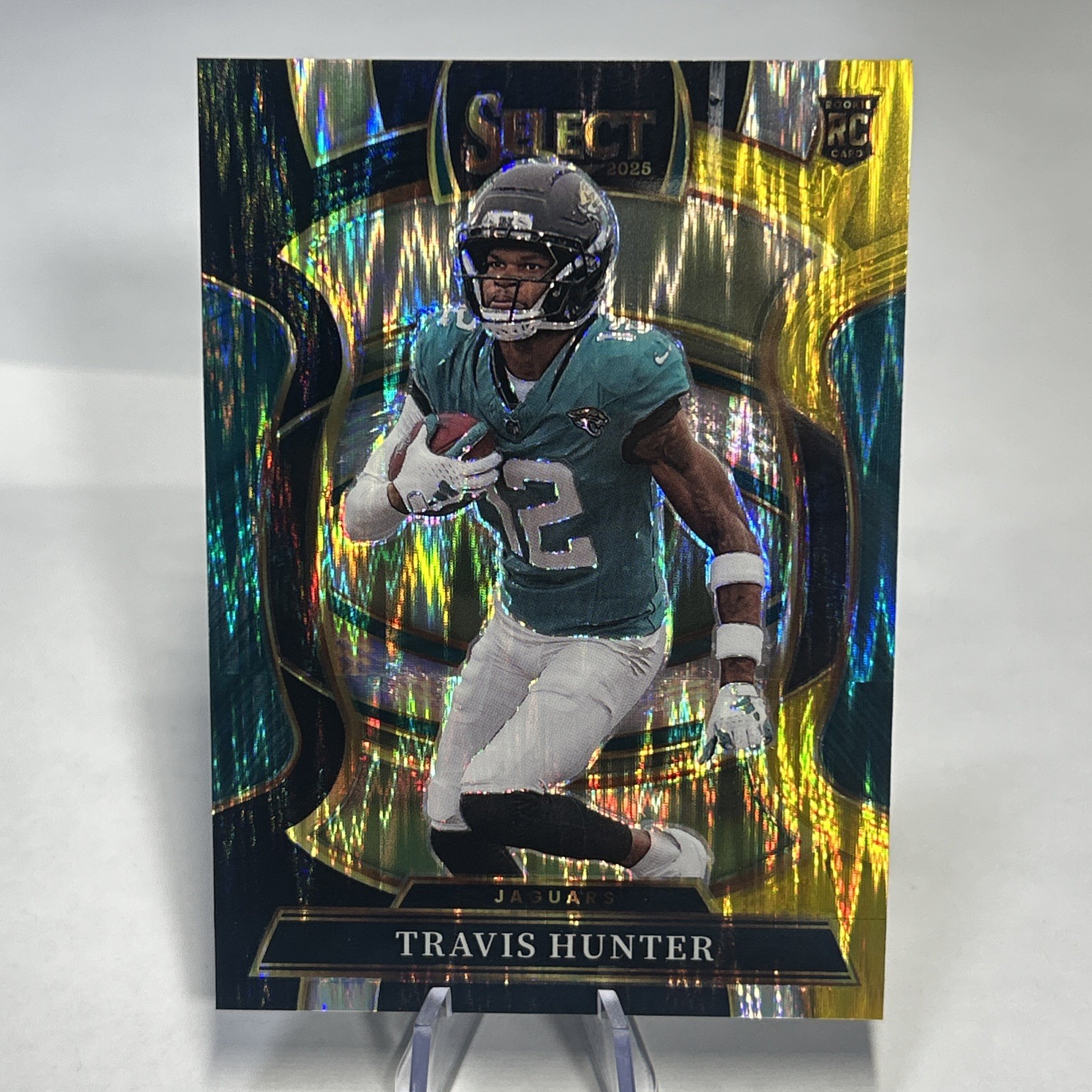 2025 Panini Select - Travis Hunter Green And Yellow Shock  Concourse Prizm #28